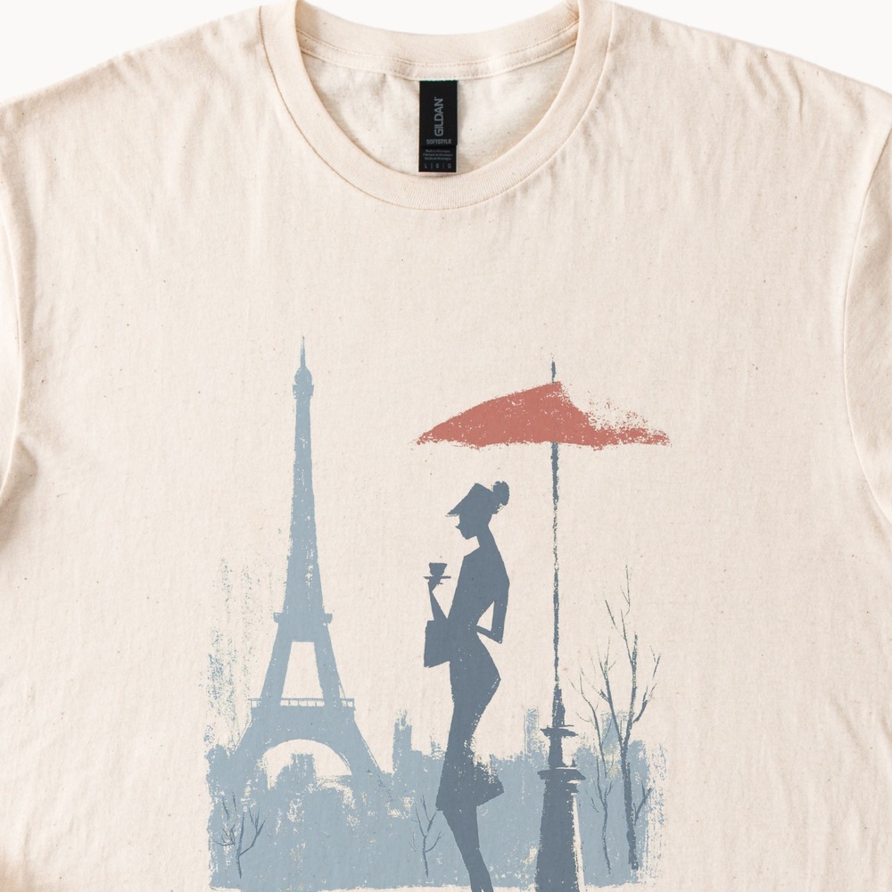 Paris Nostalgic Travel Tee Vintage Style Boho